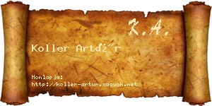Koller Artúr névjegykártya